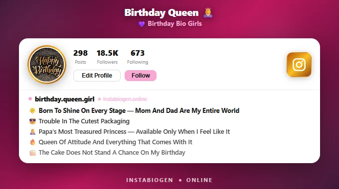 Birthday Bio For Instagram For Girls